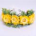 minkissy Flower Headband Floral Headdress Artificial Rose Hair Wedding Fabric Hair Band Cosplay Headwear for Girls Women Brides Yellow - Buy Online on GoSupps.com