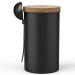 KC Kitchen & Co. Coffee Jar with Spoon for 250 g Coffee Beans or Tea (Matte Black)