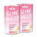 Gymqueen slim queen weight loss shake 2x420g vanilla delicious diet shake for easy weight loss meal set with important vitamins and nutrients only 250 kcal per portion of vanilla 420 g (2-pack)