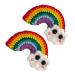 FOMIYES 2 Pairs Rainbow Barrettes Girls Hair Clips Rainbow Hair Barrette Hair Bow Felt Rainbow Applique Knitted Headwear Kids Hair Clips Knitting Rainbow Patches Yarn Child To Weave Alloy