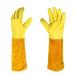 BUSOTH Garden Gloves Long Sleeve Stab Resistant Gloves Adjustable Cuffs Gloves Dishwashing Gloves Medium Yellow