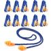 Qiorange 10 pieces soft reusable silicone ear plugs with cord (noise reduction 29DB)