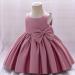 Baby Girl Princess Bowknot Tutu Dress | Sleeveless Christening Wedding Pageant Gown 6-12 Months - Bean Powder - Buy Online on GoSupps.com