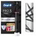 Oral-B Pro 3 3 500 electric toothbrush/electric toothbrush with 3 cleaning modes and visuals 360 Pressure control for dental care travel case stripes gift man/woman black black with travel case stripes