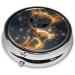 Glowing Cute Fawn Portable Metal Pill Box - Round 3-Compartment Design for Small Pills | Perfect Travel Accessory - Buy Online on GoSupps.com