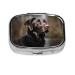 Labrador Retriever Printing 2 Compartment Small Pill Case Cute Small Pill Box Purse Pill Boxs Travel Pill Organizer for Pocket Purse and Travel Gifts