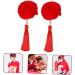 Housoutil 3 Pairs Tassel Hair Ball Hair Clip Chinese Knot Hair Clips Long Tassel Hair Barrettes Girl Hair Clips Girls Tiara Cosplay Hair Pin Artificial Fur Red Temperament Accessories Child - Buy Online on GoSupps.com