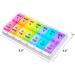 Easy Open Large 7 Day Pill Box Organizer - Twice a Day AM PM Vitamin Case with Push Button, Arthritis Friendly Rainbow Design - Buy Online on GoSupps.com