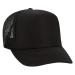 OTTO Polyester Foam Front 5 Panel High Crown Mesh Back Trucker Hat One Size Black