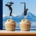 Morndew 24 PCS Black Glitter Saxophone and Player Cupcake Toppers for Kids Music Themed Party Children Birthday Party Baby Shower Wedding Party Decorations - Buy Online on GoSupps.com