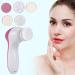 5-in-1 Electric Facial Cleansing Brush - Beauty Face Care Massager for Different Skin Types - Buy Online on GoSupps.com