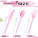 120 Count Extra Heavy Pink Duty Clear Plastic Silverware 40 Forks 40 Spoons 40 Knives BPA-Free Heat Resistant Disposable Plastic Utensils Set Plastic Cutlery Set Plasticware Bulk for Party - Buy Online on GoSupps.com