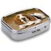 Pill Box Basset Hound Print | 2 Compartment Medicine Organizer | Portable Decorative Metal Pill Case for Pocket or Purse - Buy Online on GoSupps.com