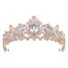 Minkissy Crystal Crown Baroque Rhinestone Tiara Vintage Queen Tiara Headband for Wedding Prom Pageant (Rose Gold)