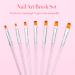 7pcs Acrylic Nail Art Brush Set - Flat Liner & UV Gel Brushes for 3D Designs | International Shipping Available - Buy Online on GoSupps.com