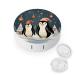 Contact Lens Case Merry Christmas Penguins Print Plastic Contact Lens Case contact Lens Care Box ontact Lens Travel Box