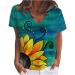 Women's Floral V-Neck Short Sleeve Shirt - Vintage Summer Tunic Blouse (X-Large, Green) - Buy Online on GoSupps.com