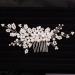 Teyglen Flower Bride Wedding Hair Comb - Bridal Pearl Crystal Side Comb for Women - Rhinestone Headpiece Hair Accessory - Buy Online on GoSupps.com