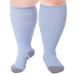 Ancrina Plus Size Compression Socks for Women & Men Compression Socks for Sports Running Air Travel Cycling 3XL-4XL Blue