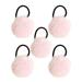 Pom Pom Hair Bobbles Ponytail Holder with Ball - Women's Ponytail Furry Ball Hair Band | Fashionable Hair Rope Furry Ball Hair Bobbles for Daughter Sister Friends Wife Family light pink