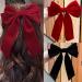 Velvet Bow Hair Clip with Pearl Hair Pins Large Satin Ribbon Bow Hairpins Vintage Bows Hair Barrettes Fastener French Hair Bows with Long Ribbon Vintage Party Hair Accessories for Women Girls Gifts - Buy Online on GoSupps.com