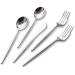 SUT 150Pcs Silver Plastic Silverware, Silver Plastic Cutlery, Heavy Duty Flatware, Plastic Disposable Utensils Include 50 Premium Forks, 50 Plastic Silver Spoons, 50 Fancy Knives for Parties, Weddings