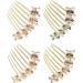 Hair Combs Slides for Women Hair Comb Clips Hair Piece Pins with Pearl Rhinestones Hair Accessory - Buy Online on GoSupps.com