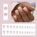 DMQ Square Gradient False Nails with Rhinestones - 24Pc Pink White Press on Nails for Women | Acrylic Stick-on Nails for Girls' Nails Art - Buy Online on GoSupps.com