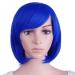 MapofBeauty Women Short Straight Cosplay Party Wig BOB Wig (Light Dark Blue)