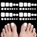 WLLHYF 48 Pieces Fake Toe Nails  Full Cover Matte White Toenails Artificial Foot Nails  12 Sizes Press on Nails Acrylic Foot Nails for Nail Salons and DIY Nail Art
