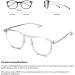 Nooz Optics Square Reading Glasses +1.5 Crystal - Dino Model Essential Collection for Men and Women - Buy Online on GoSupps.com