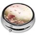 Buy Pink Butterfly Portable Metal Pill Box Round Mini 3-Compartment Travel Case with Hinged Fastening Design - Buy Online on GoSupps.com