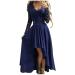 Ball dresses long princess-evening dress women dresses Elegant cocktail dress sleeveless ball dress with V-neck top tennis party dress in A-line swing dress with slit floor-length maxi dress l #01 blue