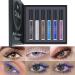 6 Colors Colorful Mascara Set Rainbow Colorful Waterproof Mascara 3D Fiber Eyelash Mascara Volume Eyelashes (A)