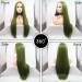 Serene Wigs 66 cm Olive Green Lace Front Wig - Heat-Resistant Synthetic Straight Wig for Women & Drag Queens - Buy Online on GoSupps.com