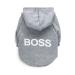 LtuzPet Dog Hoodie with Boss Print Soft Fleece Warm Dog Jacket Gray X-Small
