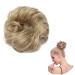 Messy Updo Hairpiece Scrunchy Scrunchie Hair Bun Extension Ash Blonde Curly Hair Ribbon Ponytail Extensin Donut Hair Chignons Normal Ash Blonde