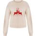 Womens Christmas Crewneck Sweater - Lightweight Long-Sleeved Shirt in Beige - Size XL - Buy Online on GoSupps.com