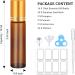 Bofessor 10ml Amber Glass Roller Bottles - Set of 16 with Stainless Steel Roller Ball, Pipettes, Plastic Funnel & Stickers - Refillable Container for Perfume - Buy Online on GoSupps.com