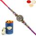 Ghasitaram Gifts Rakhi for Brother Rakhis Online - L-5 Premium Rakhi with 100 GMS of Dryfruits Mix Can