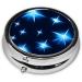 Cartoon Blue Starround Pill Box - 3 Compartment Portable Travel Organizer for Traveling - Black - Buy Online on GoSupps.com