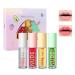 Fruit Lip Oil 4 Sticks Changing Lip Oil Moisturizing Lip Gloss Nourishing Lip Oil Moisturizing Lip Glaze with Transparent Fruit Flavor