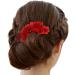 LALAFINA Wedding Hair Comb Artificial Flower Hair Barrettes Pearl Rhinestone Bridal Hair Clip for Women Girls (Red) - Buy Online on GoSupps.com