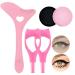 DAGEDA Bottom Lashes Stamps Tool Set Reusable Eyeliner False Lower Lashes Stencils Natural Look Eye Makeup Tools for Bottom Eyelashes Stamp &Mascara Shield &Air Cushion Eyeliner Liquid(Pink)