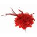 Flower Feaather Bead Corsage Hair Clips Fascinator Hairband and Pin (Red)