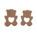 Alenybeby 2pcs Wooden Polar Bear Biting Accessories Pure Natural Animal Shape Nursing Necklace Beech Handmade Pattern DIY Pendant