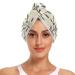 Dark Green Leaf Hair Towel 2 Pack Super Absorbent Hair Drying Towel Quick Dry Hair Turbans Head Towel with Button Twisty Wrap for Women Girls