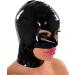 Shop Large Black Latex Hood with Eye Nose & Jaw Holes - International Shipping Available - Buy Online on GoSupps.com