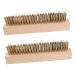 POPETPOP 2 Pcs Oven Brush Stove Cleaning Brush Oven Cleaning Brush Copper Wire Brush Wire for Copper Stove Brush Copper Cleaning Brush Wall Cleaner Bbq Cleaning Brush Wooden Bread Scrubber