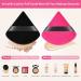 Auauy 6 PCs Triangle Makeup Powder Puffs - Washable & Reusable Makeup Sponges for Loose Powder & Foundation - 3 Black + 3 Rose Red - Buy Online on GoSupps.com